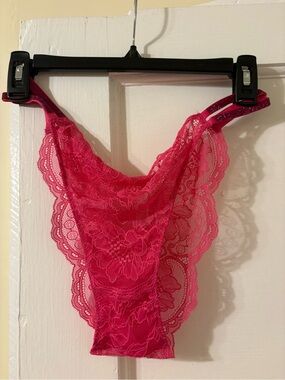 Victorias Secret Hot Pink Lace Bikini Panty